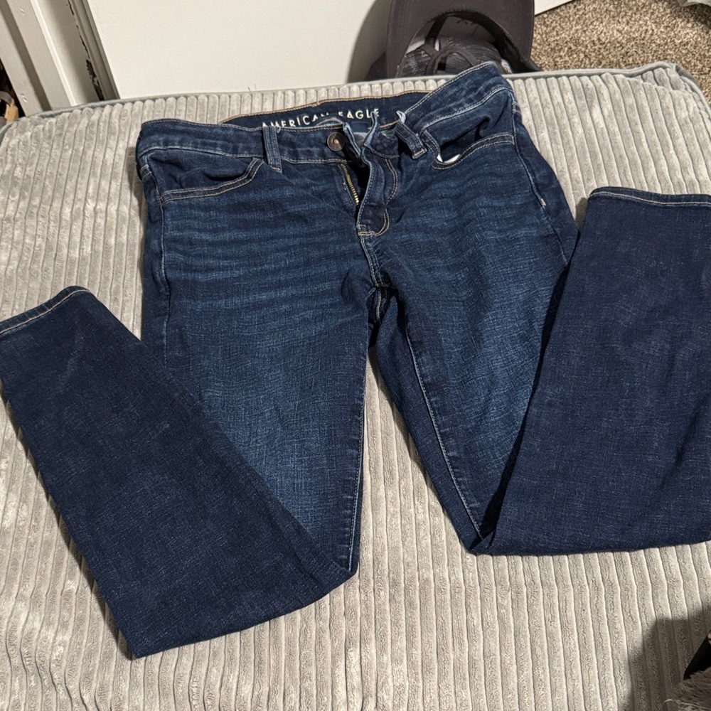 American Eagle Outfitters Women's Dark Blue Skinny Jeans